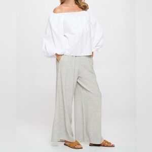 Puff Sleeve Cotton Poplim Top